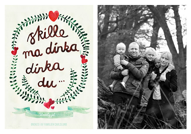 
                Julekort smukt illustreret af den dygtige danske kunstner Michelle Carlslund. Indsæt foto af familien og benyt bagsiden af julekortet til at skrive en personlig julehilsen. Et julekort sendt med snailmail bringer altid stor glæde hos familie og venner.                